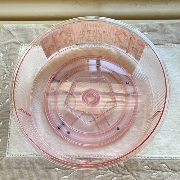 New Lazy Susan Organizer Blush Pink Clear Acrylic Revolving Spinning NWT - Picture 6 of 8